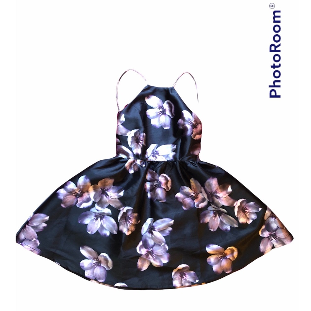 Black & Lilac Floral Dress